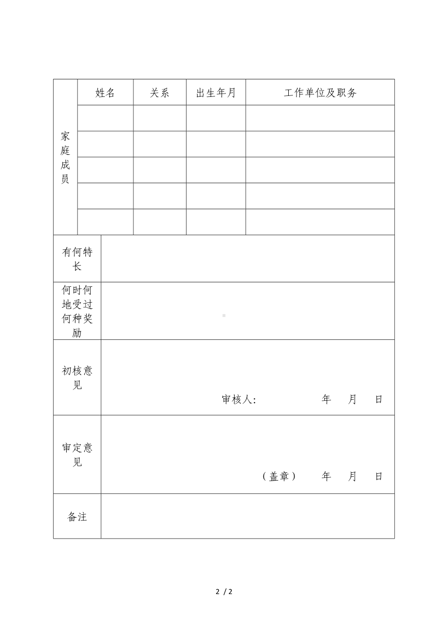 应急管理局中层干部竞争上岗登记报名表参考模板范本.doc_第2页