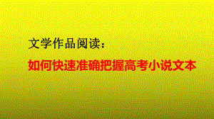 2023届高考语文复习文学作品阅读：如何快速准确把握高考小说文本+课件.pptx