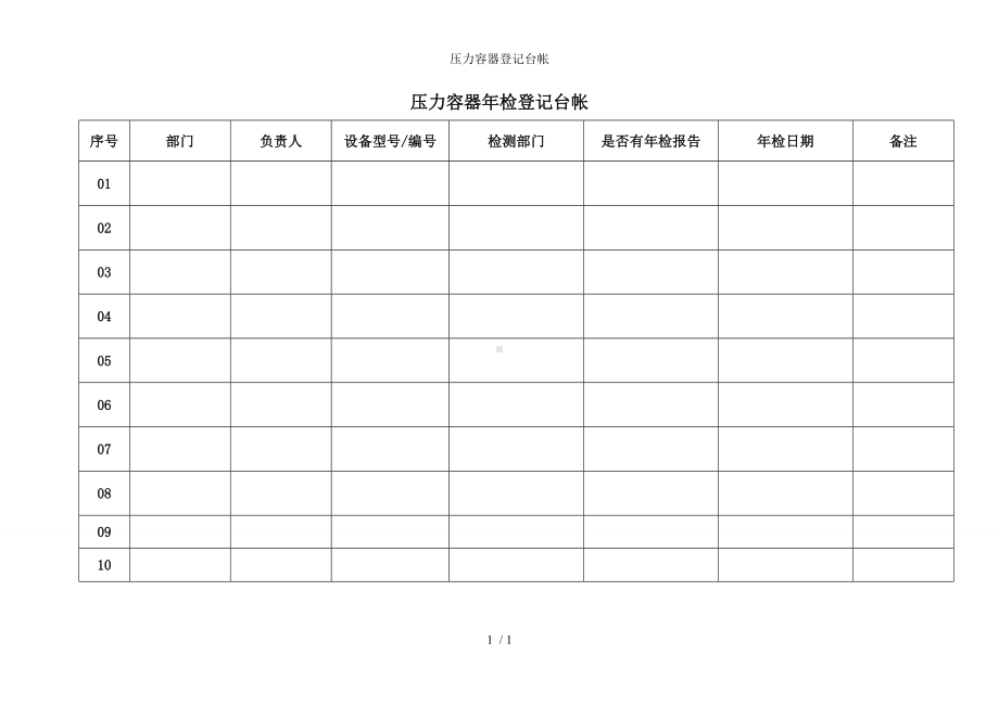 压力容器登记台帐参考模板范本.doc_第1页