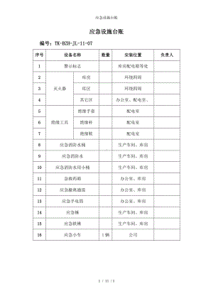 应急设施台账 (2)参考模板范本.doc