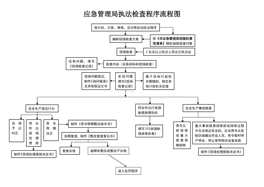 应急管理局执法检查程序流程图参考模板范本.doc_第1页