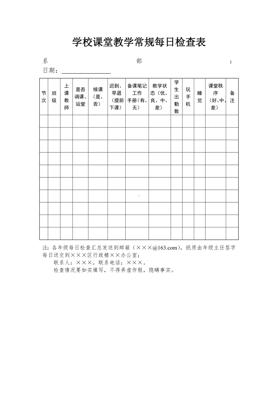 学校课堂教学常规每日检查表参考模板范本.doc_第2页