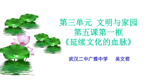 统编版《道德与法治》九年级上册：51-延续文化的血脉-说课课件.pptx