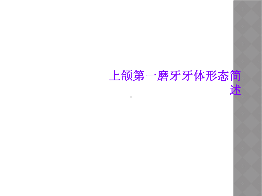 上颌第一磨牙牙体形态简述课件.ppt_第1页