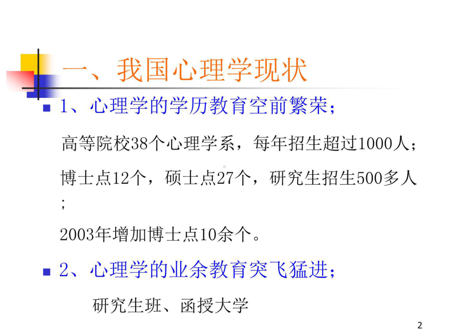 （基础医学）我国心理学工作现状及研究热点课件.ppt_第2页