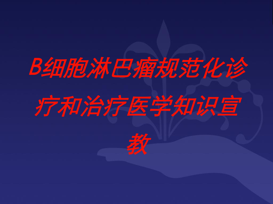 B细胞淋巴瘤规范化诊疗和治疗医学知识宣教培训课件.ppt_第1页