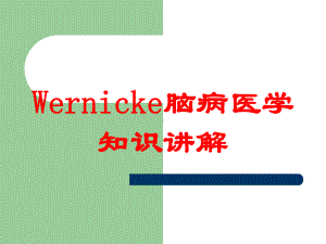 Wernicke脑病医学知识讲解培训课件.ppt