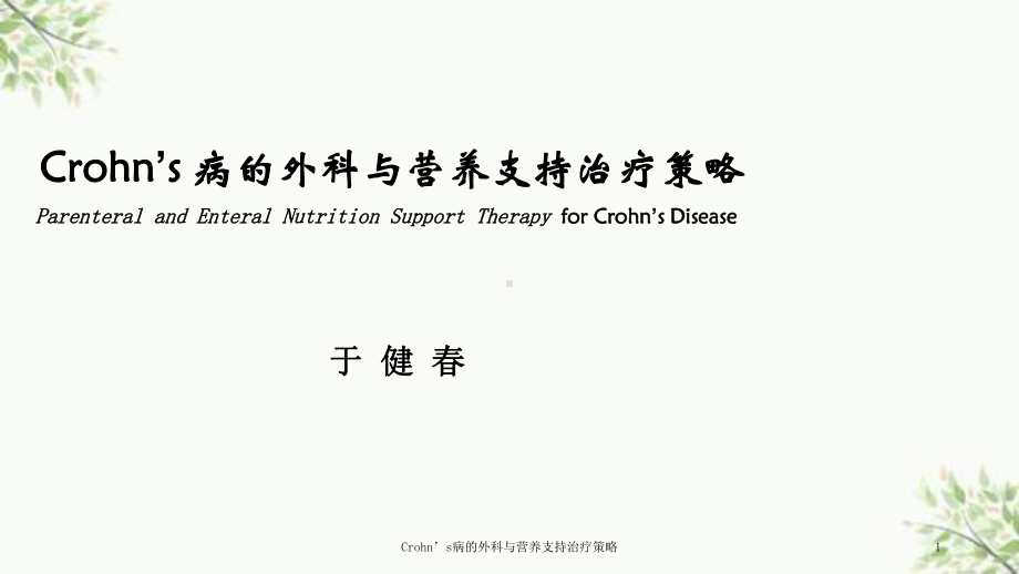 Crohn’s病的外科与营养支持治疗策略课件.ppt_第1页