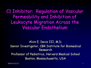 C1抑制剂在血管通透性调节和抑制白细胞内皮迁移的作用课件.ppt