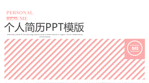 粉色条纹风个人简历工作总结汇报计划高端创意模板课件.pptx