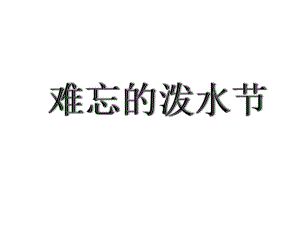 部编本人教版语文二年级上册《难忘的泼水节》二公开课课件.pptx