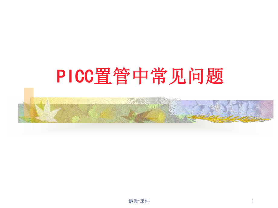 PICC置管常见问题及并发症专业课件.ppt_第1页