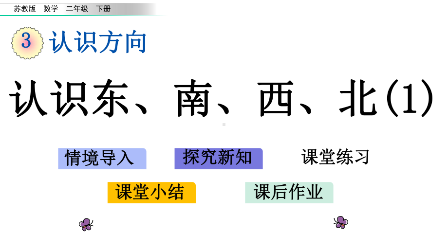 苏教版二年级数学下册第三单元《认识方向》教学课件（2020）.pptx_第1页