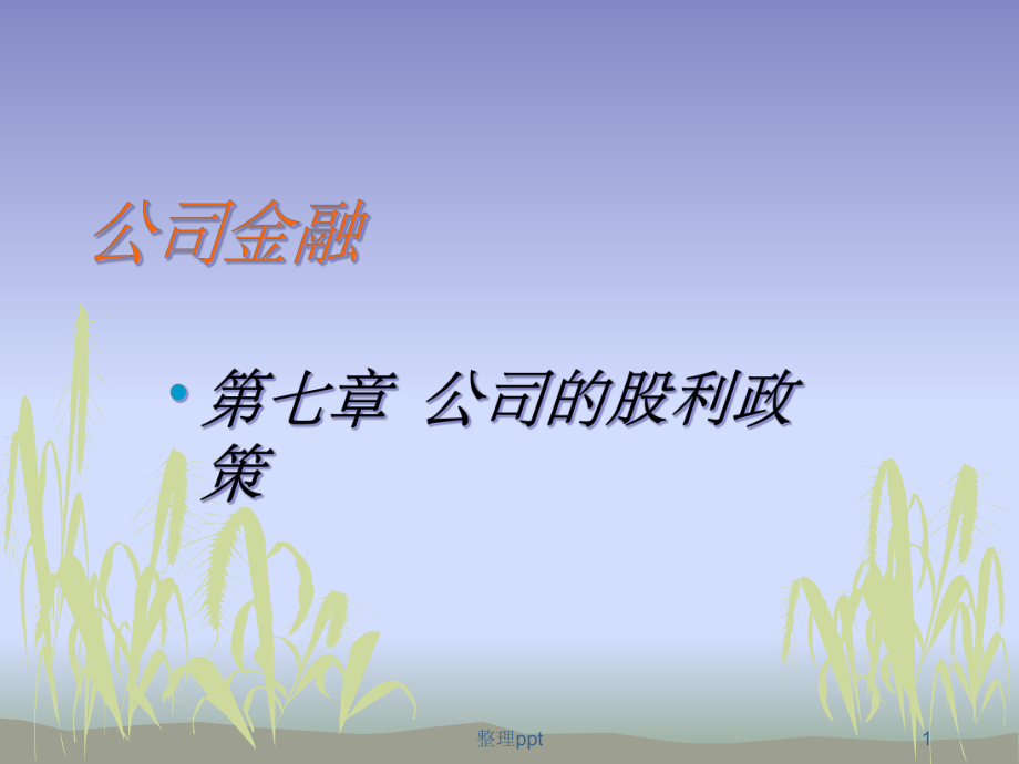 《公司的股利政策》课件.ppt_第1页