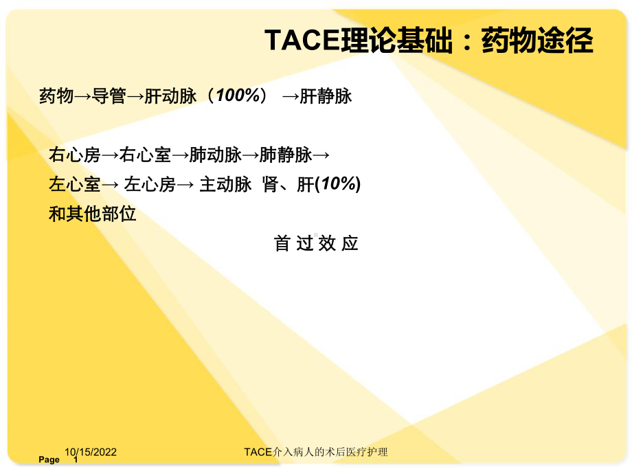 TACE介入病人的术后医疗护理培训课件.ppt_第1页