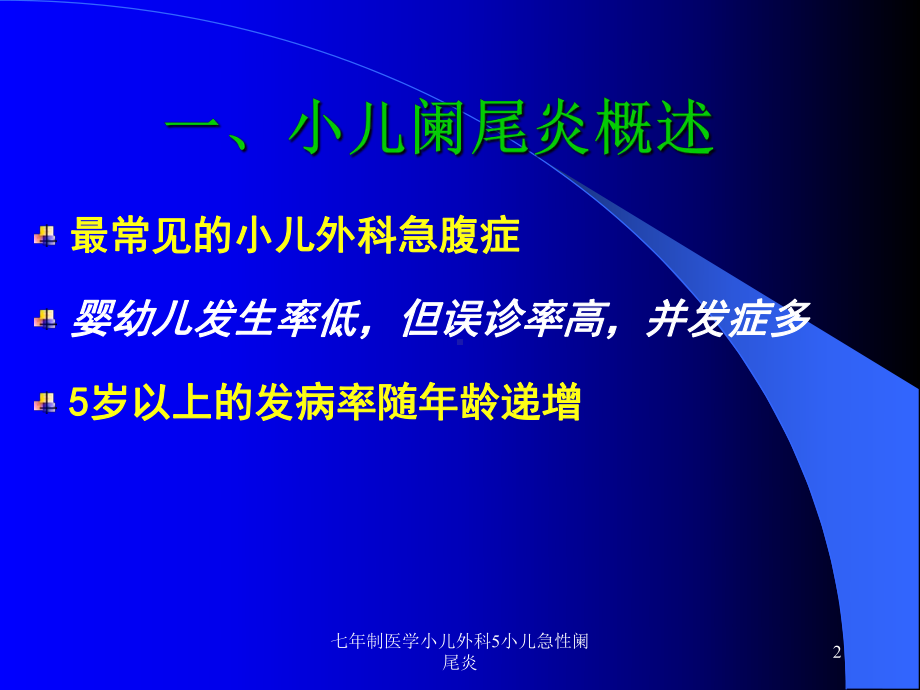 七年制医学小儿外科5小儿急性阑尾炎课件.ppt_第2页