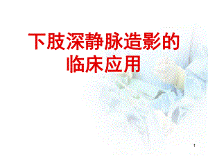 下肢深静脉造影的临床应用教学课件.ppt