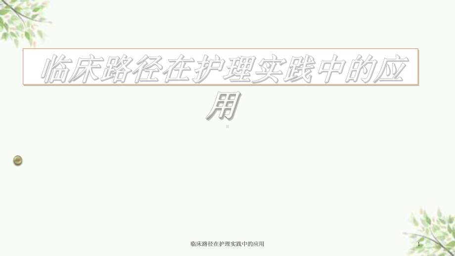 临床路径在护理实践中的应用课件.ppt_第1页