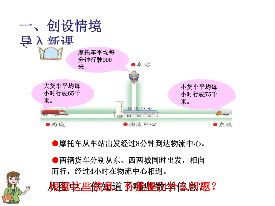 青岛版五四制三年级年级下册-第九单元-解决问题-行程相遇问题课件设计.ppt_第2页