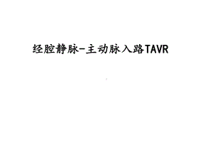 经腔静脉-主动脉入路TAVR课件.ppt