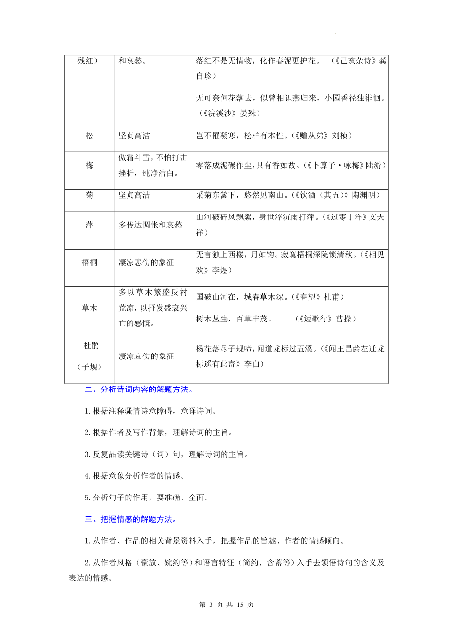 2023年高考语文一轮复习：古诗词赏析 答题指导与练习题汇编（Word版含答案）.docx_第3页