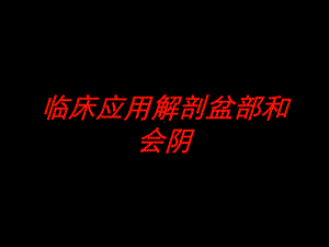 临床应用解剖盆部和会阴培训课件.ppt