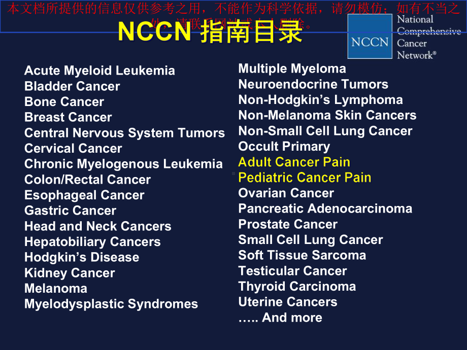 NCCN成人癌痛临床实践指南解读培训课件.ppt_第1页