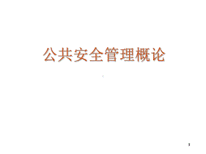 (医学)公共安全管理绪论教学课件.ppt