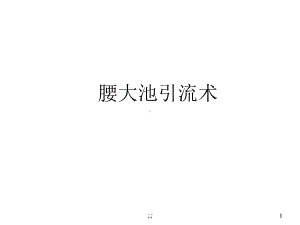 腰大池引流术幻灯片终版课件.ppt