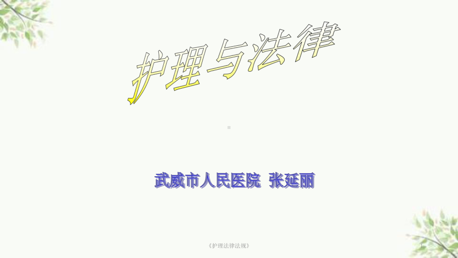 《护理法律法规》课件.ppt_第1页