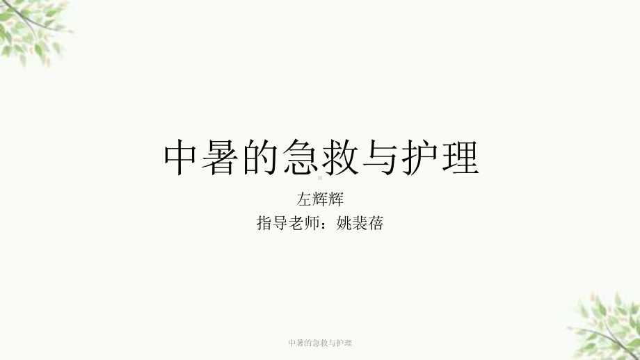 中暑的急救与护理课件.ppt_第1页