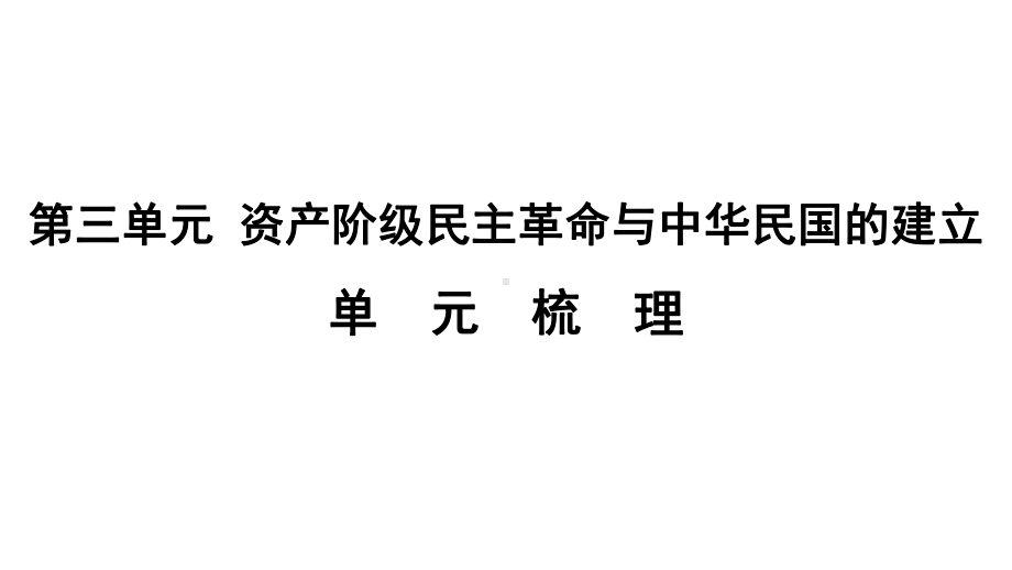 统编部编版历史八年级上册历史第三单元《资产阶级民主革命与中华民国的建立》单元梳理课件.ppt_第1页