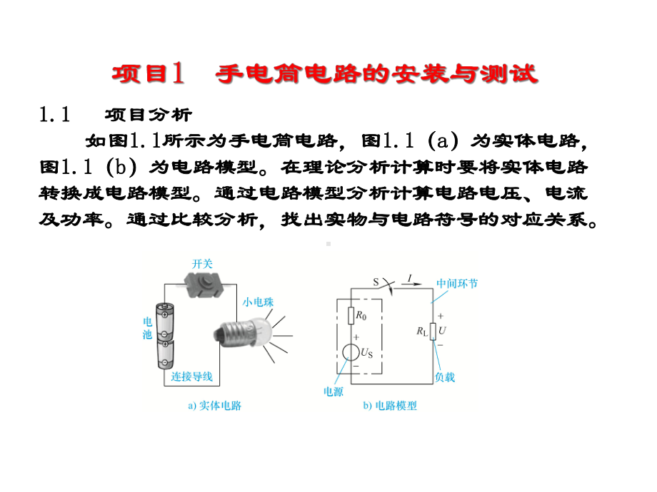 电工基础项目教程版课件项目1.ppt_第1页