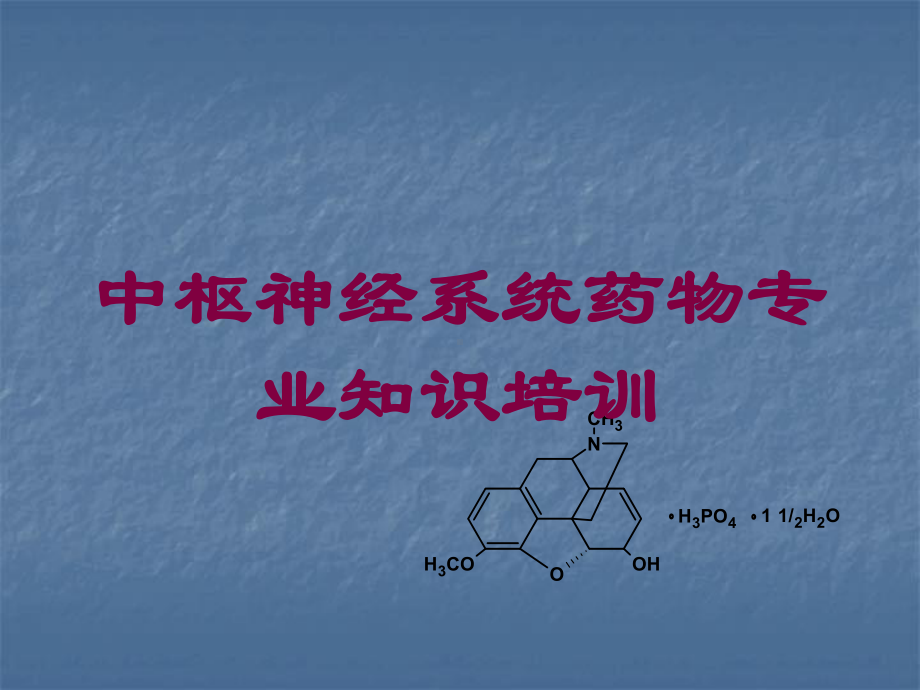 中枢神经系统药物专业知识培训培训课件.ppt_第1页