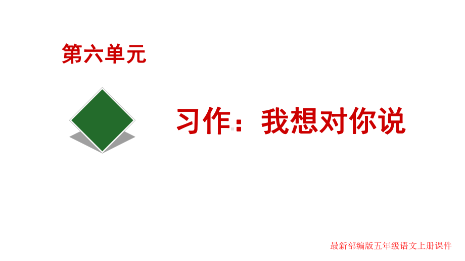 部编版五年级上册语文第六单元习作：我想对你说教学课件.pptx_第1页