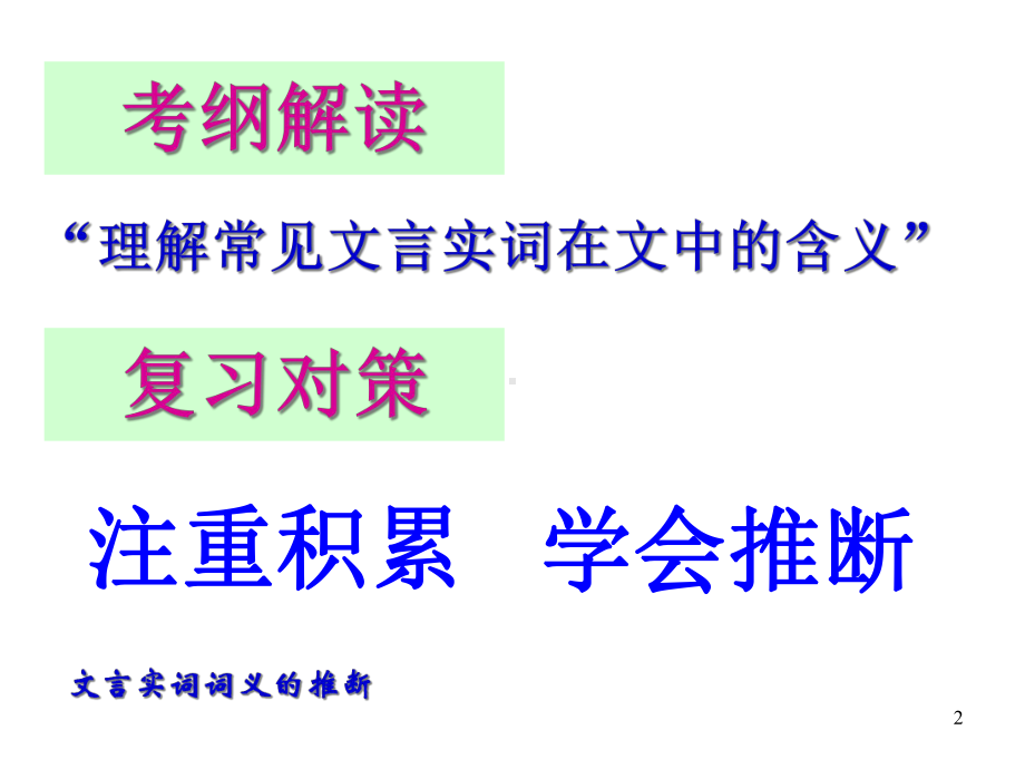 高中语文-高考二轮复习《文言文专题：文言文实词推断技巧》教学课件(33张PPT).ppt_第2页