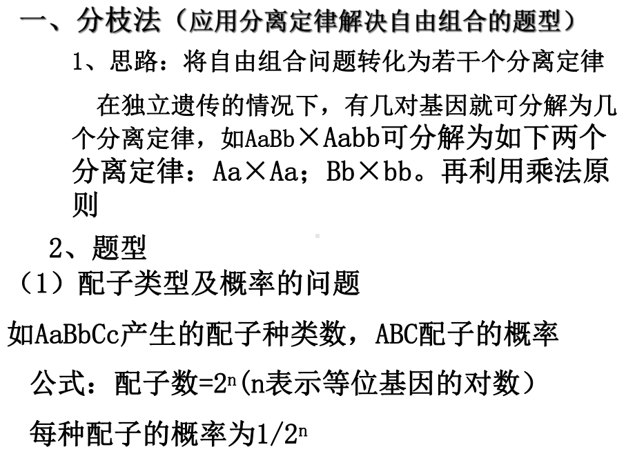 自由组合定律的计算及解题方法97389课件.ppt_第2页