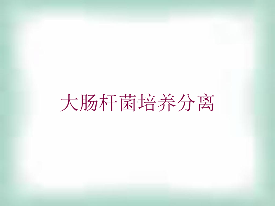 大肠杆菌培养分离培训课件.ppt_第1页