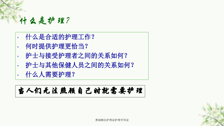 奥瑞姆自护理论护理学导论课件.ppt_第2页