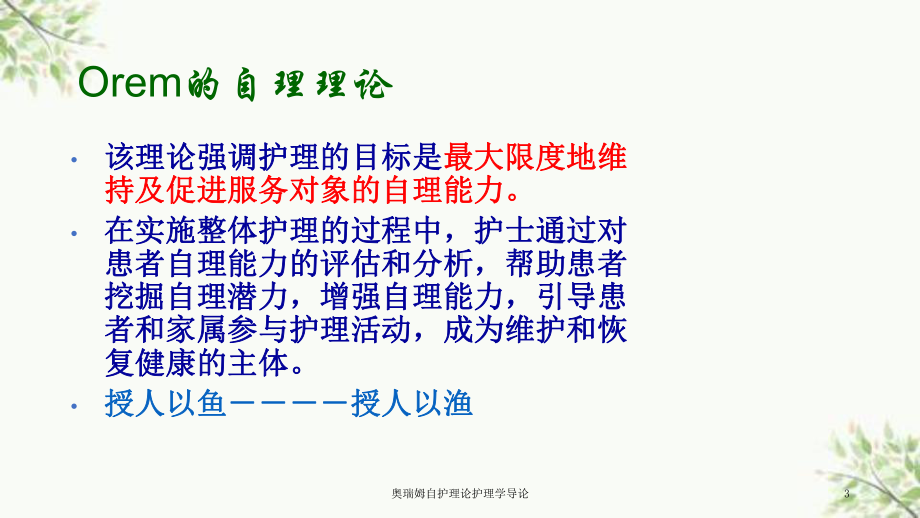 奥瑞姆自护理论护理学导论课件.ppt_第3页