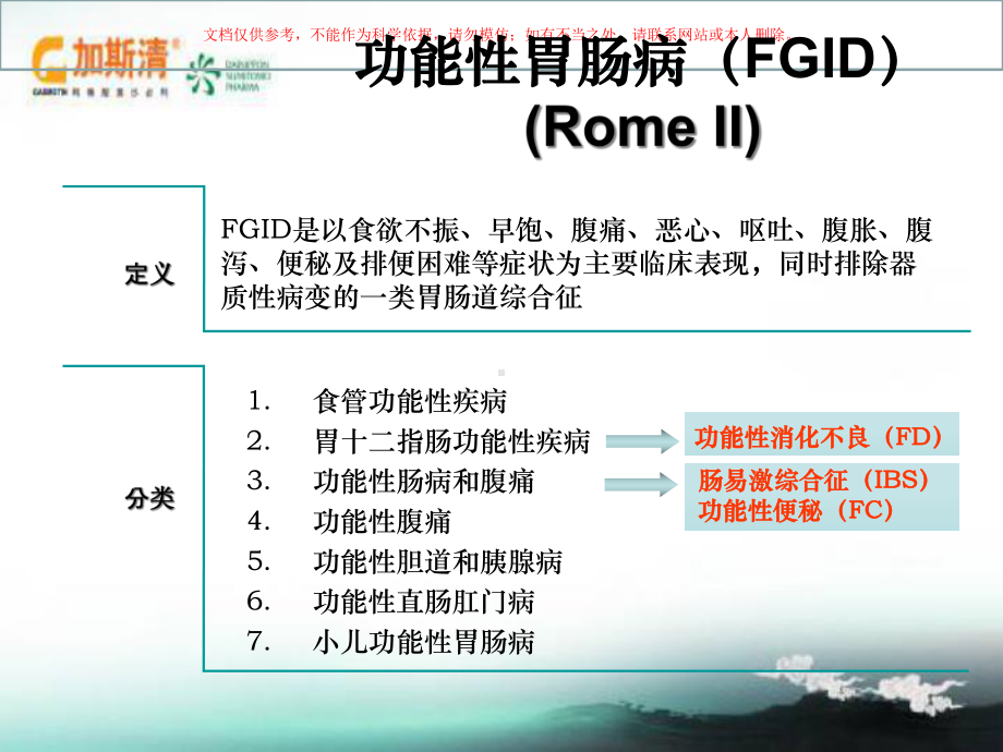 功能性胃肠病(FGID)诊治进展培训课件.ppt_第1页