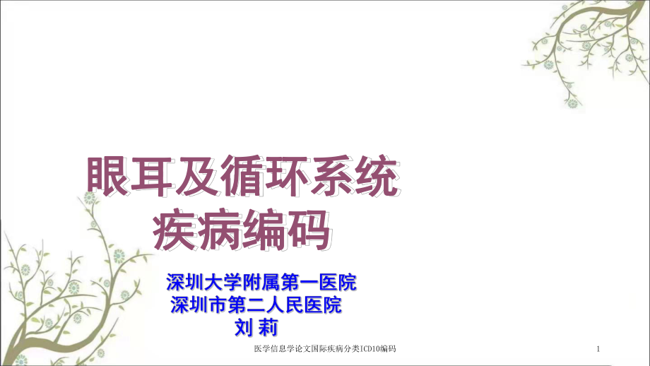 医学信息学论文国际疾病分类ICD10编码课件.ppt_第1页