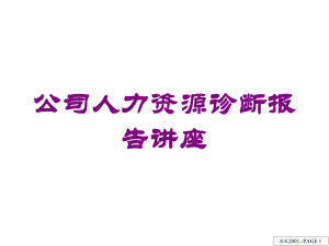 公司人力资源诊断报告讲座培训课件.ppt