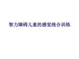 医学智力障碍儿童的感觉统合训练专题培训课件.ppt