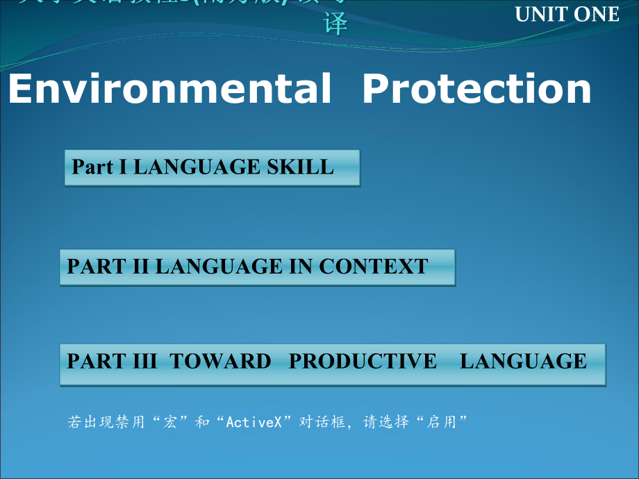 大学英语教程3(南方版)读写译-UNIT-1Environmental-Protection课件.ppt_第1页