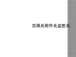 宫颈炎附件炎盆腔炎课件.ppt