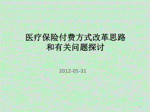 医疗保险付费方式改革思路0课件.ppt