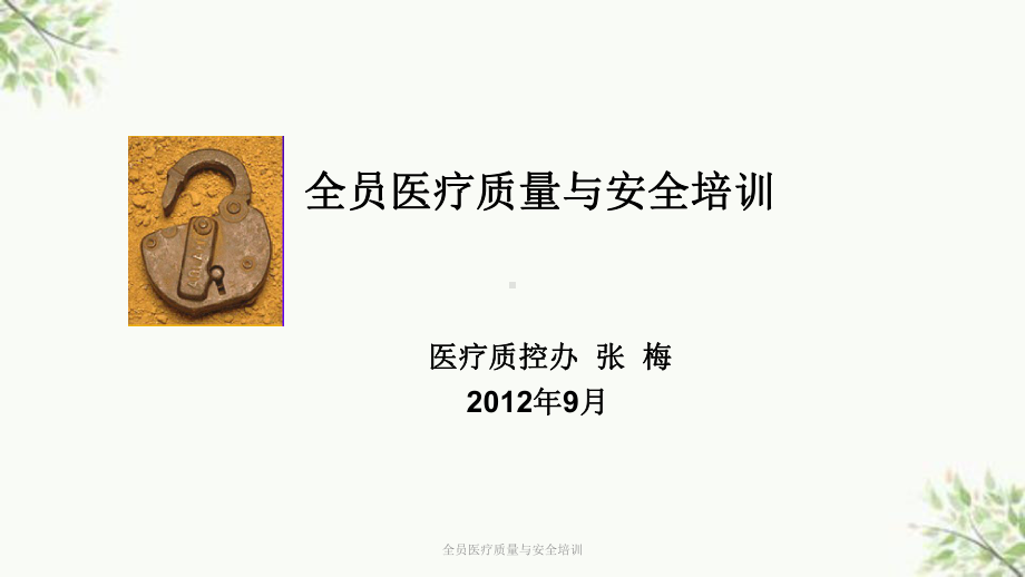 全员医疗质量与安全培训课件.ppt_第1页