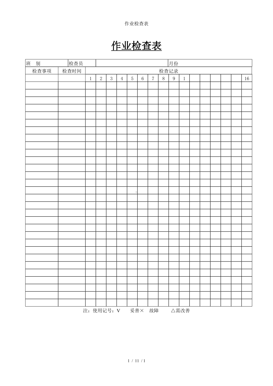 作业检查表参考模板范本.doc_第1页