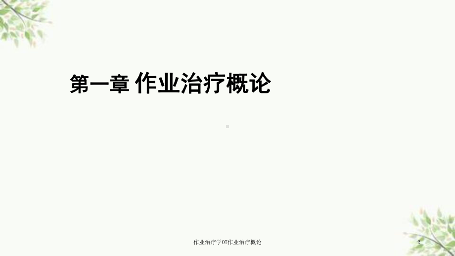 作业治疗学OT作业治疗概论课件.ppt_第2页